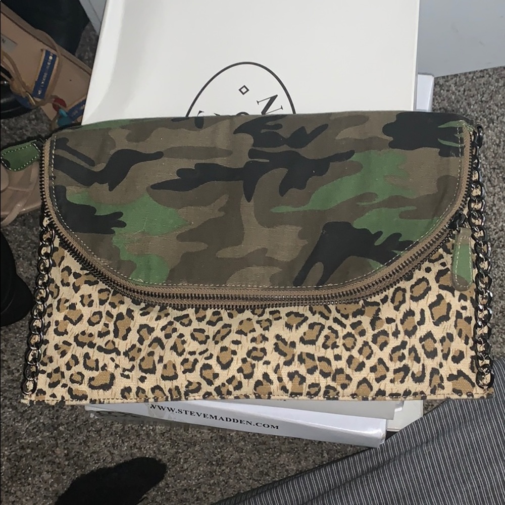 Hand bag  with army fatigue and cheetah